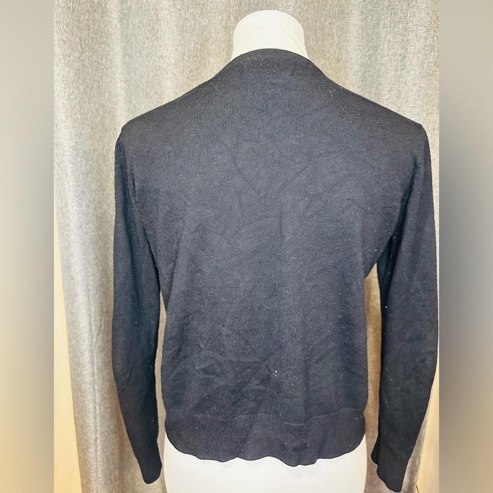 Elegant Black Button-Up Women's Cardigan - Picture 7 of 11